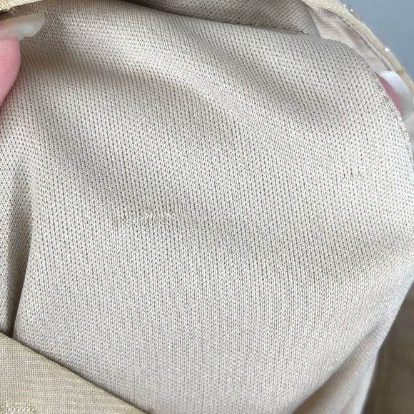 CJ Banks Chiffon Raindrop Top Flutter Sleeve Sz. 1X Tan - Picture 12 of 12